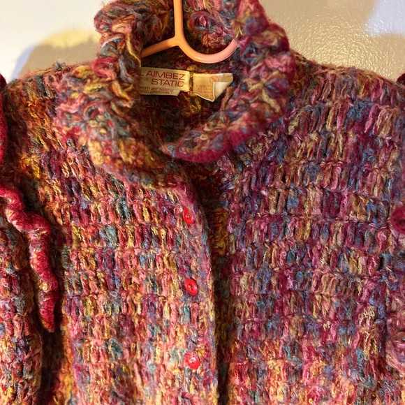 Gil Aimbez Vintage Colorful Textured Women's Cardigan M - Picture 3 of 10